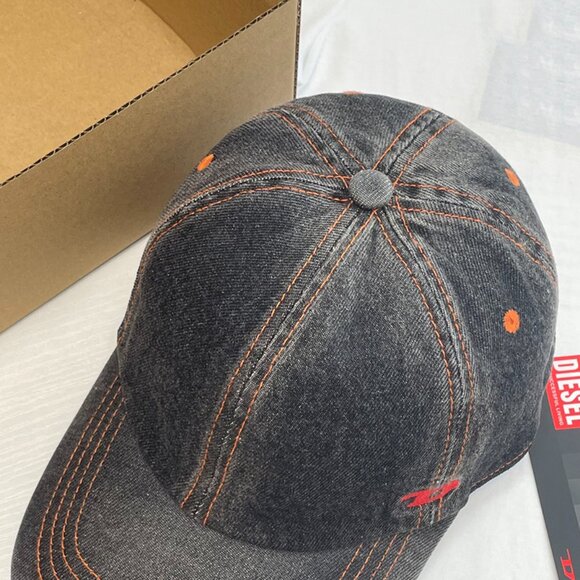 Diesel Dark Grey Contrast Denim Baseball Cap - Picture 3 of 6